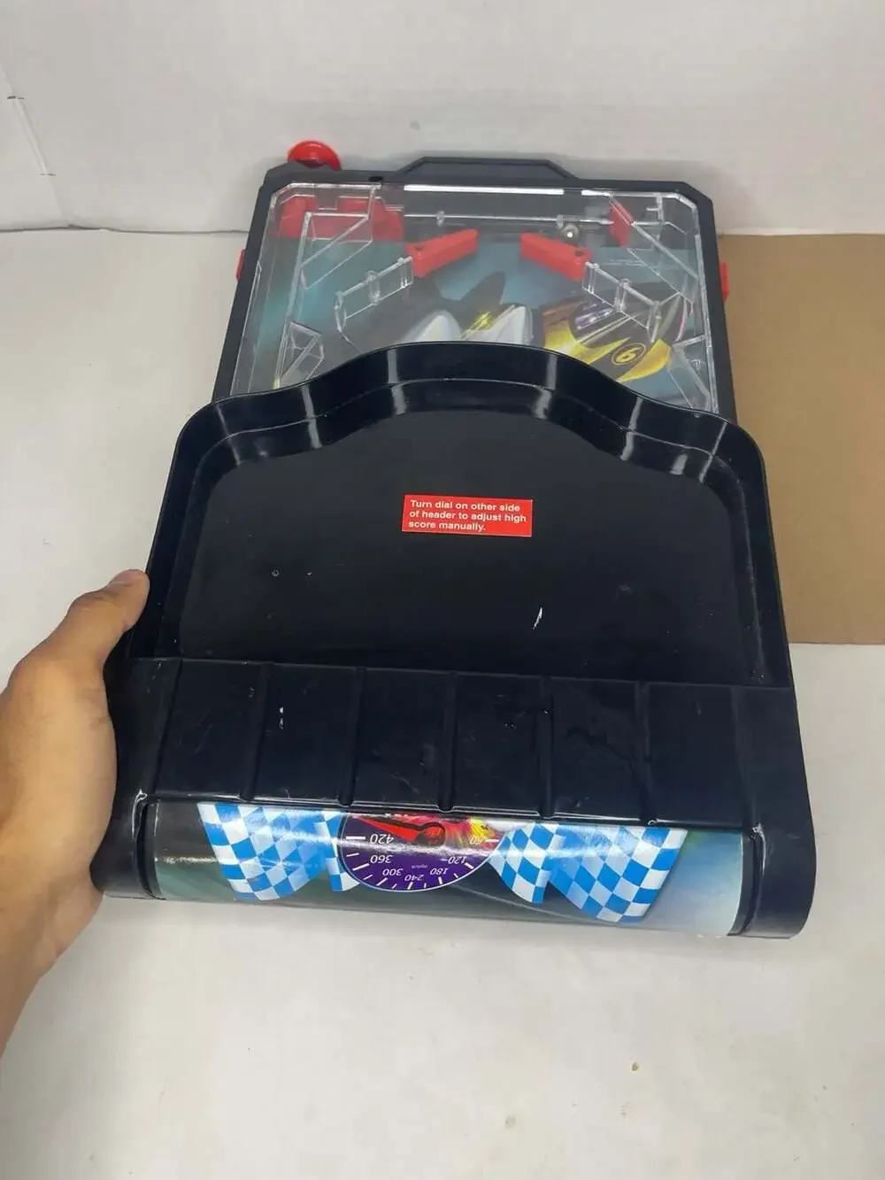 (Works) RARE Speed Racer Movie Mach 5 Tabletop Electronic Pinball Game Funrise